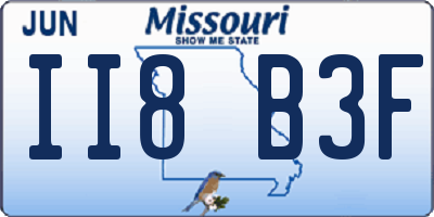 MO license plate II8B3F