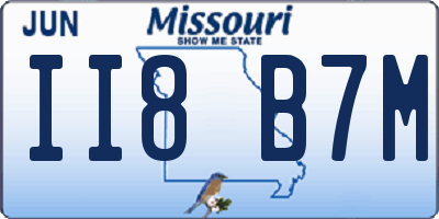 MO license plate II8B7M