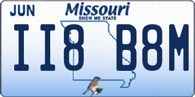 MO license plate II8B8M