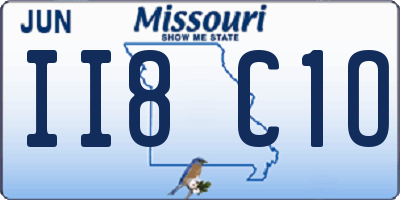 MO license plate II8C1O