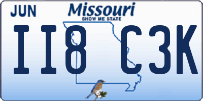 MO license plate II8C3K