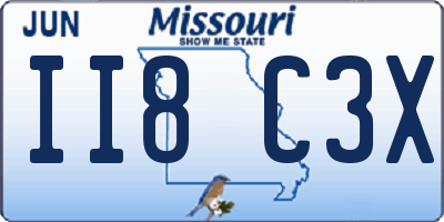 MO license plate II8C3X