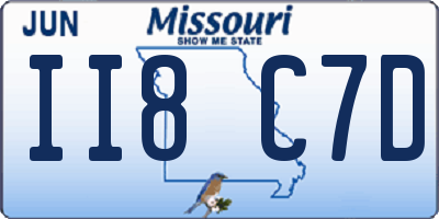 MO license plate II8C7D