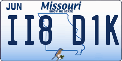 MO license plate II8D1K