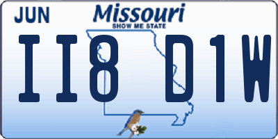 MO license plate II8D1W