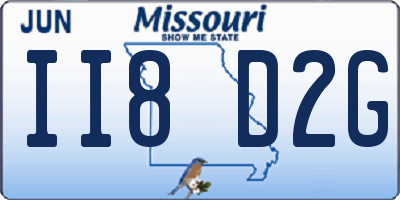 MO license plate II8D2G