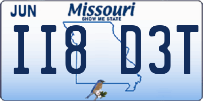 MO license plate II8D3T