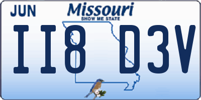 MO license plate II8D3V