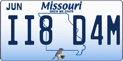 MO license plate II8D4M