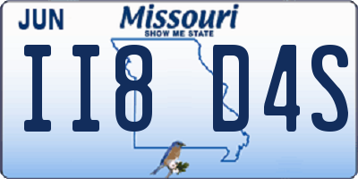 MO license plate II8D4S