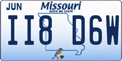 MO license plate II8D6W