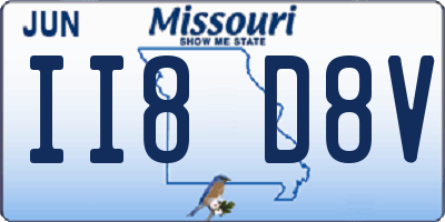 MO license plate II8D8V