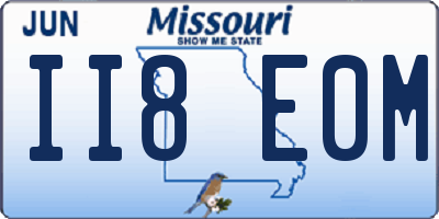 MO license plate II8E0M