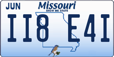 MO license plate II8E4I