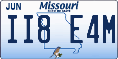 MO license plate II8E4M