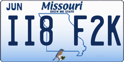 MO license plate II8F2K