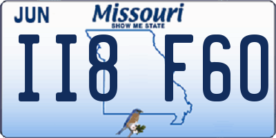MO license plate II8F6O