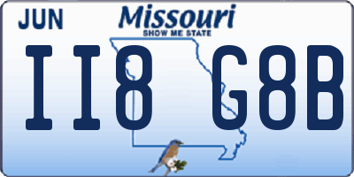 MO license plate II8G8B