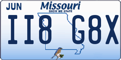 MO license plate II8G8X