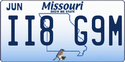 MO license plate II8G9M