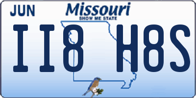 MO license plate II8H8S