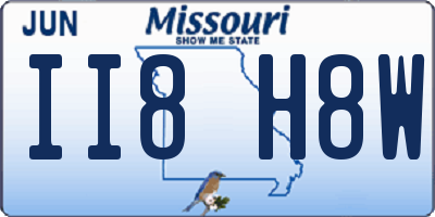 MO license plate II8H8W
