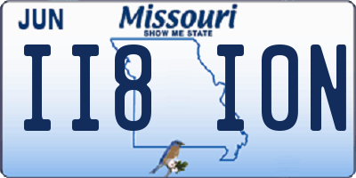 MO license plate II8I0N