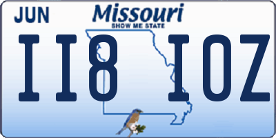 MO license plate II8I0Z