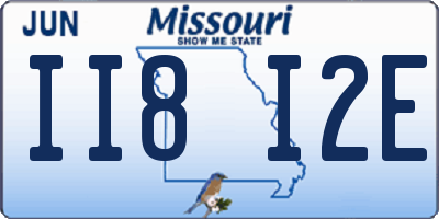 MO license plate II8I2E