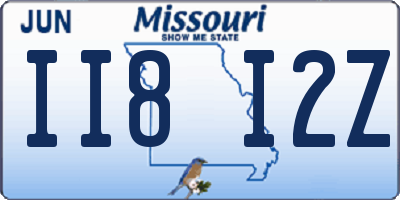 MO license plate II8I2Z