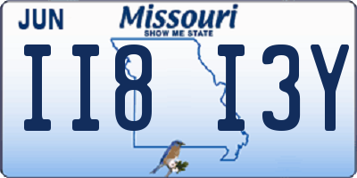 MO license plate II8I3Y