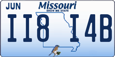 MO license plate II8I4B
