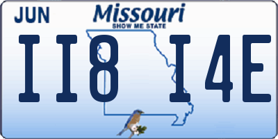MO license plate II8I4E