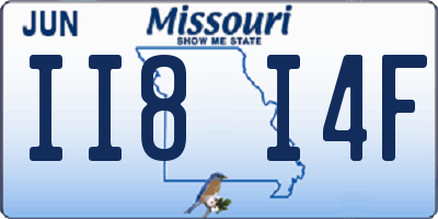 MO license plate II8I4F