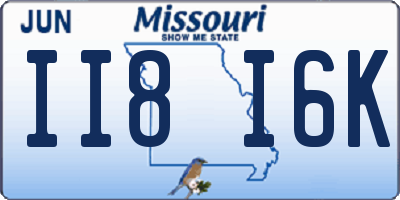 MO license plate II8I6K