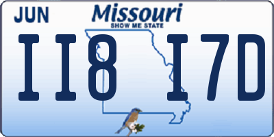 MO license plate II8I7D