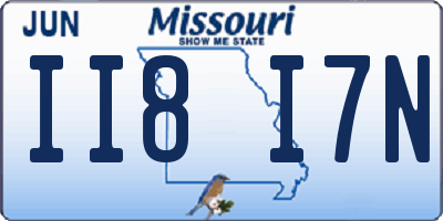 MO license plate II8I7N