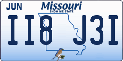 MO license plate II8J3I