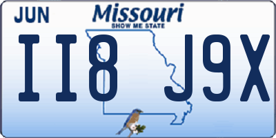 MO license plate II8J9X