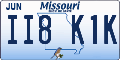MO license plate II8K1K