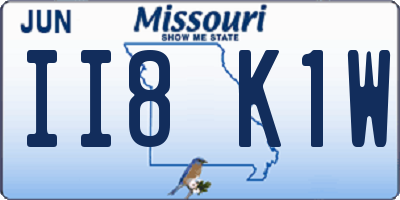 MO license plate II8K1W