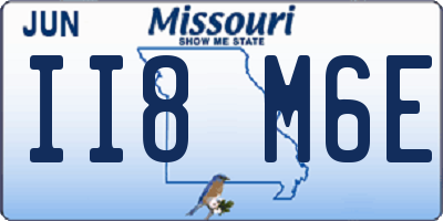 MO license plate II8M6E
