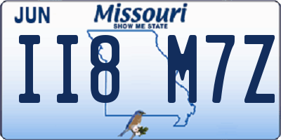 MO license plate II8M7Z