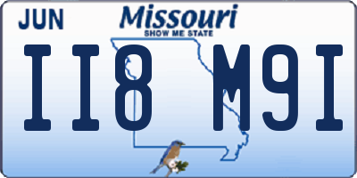 MO license plate II8M9I