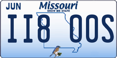 MO license plate II8O0S