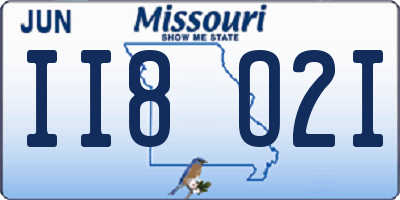 MO license plate II8O2I