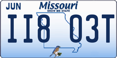 MO license plate II8O3T