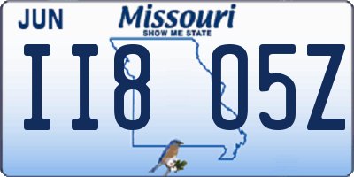 MO license plate II8O5Z