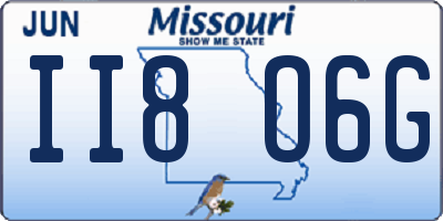 MO license plate II8O6G