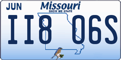 MO license plate II8O6S